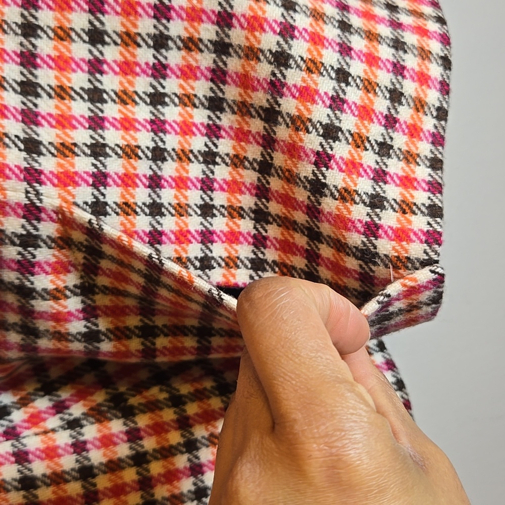 Talbots Shetland Wool Multi Color Plaid Elbow Patch Lined Blazer BWOT - Picture 9 of 13